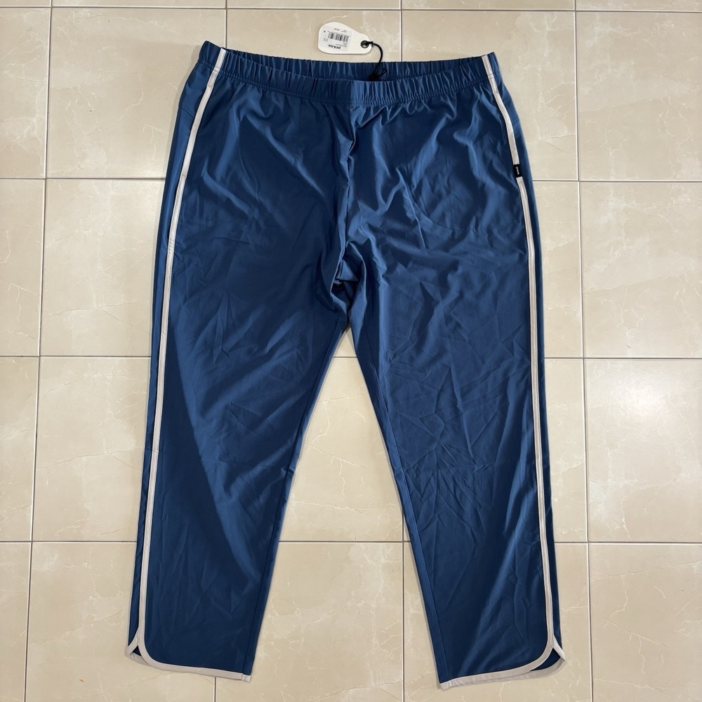 Prana Navy Wide-Leg Pants with White Piping